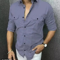 Men Cotton Blend Double Pocket Full Sleeves Shirt Pack of 3