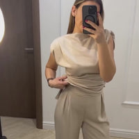 sleeveless coord set for women